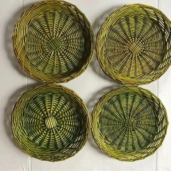 Lime  Green Wicker Plate Chargers - Picture 5 of 9